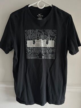 Nike Black T-Shirt with Silver LeBron James Logo